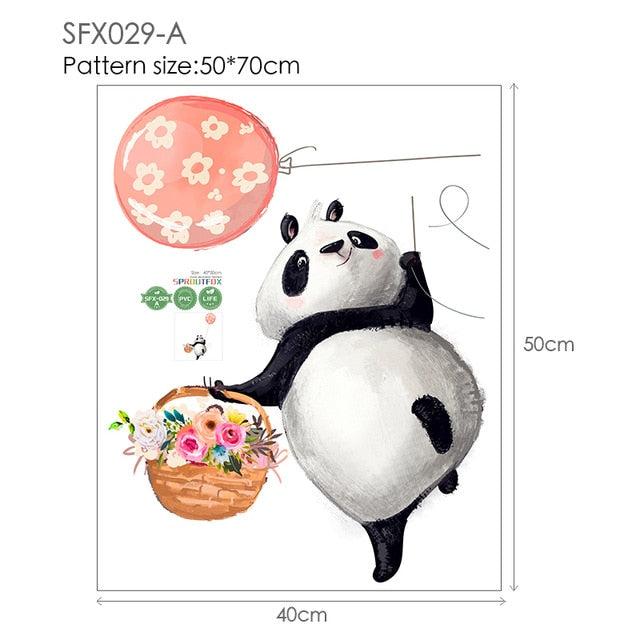 Colorful Balloon Rabbits Bedroom Wall Stickers For Kids Room Decoration Grey Bunny Wall Stickers for children Nursery Wall Decal