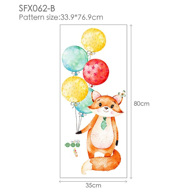 Colorful Balloon Rabbits Bedroom Wall Stickers For Kids Room Decoration Grey Bunny Wall Stickers for children Nursery Wall Decal