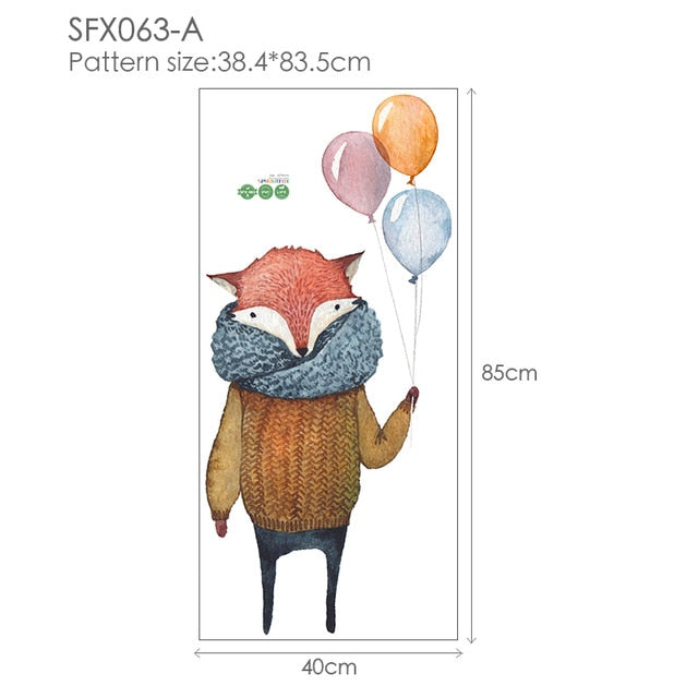 Colorful Balloon Rabbits Bedroom Wall Stickers For Kids Room Decoration Grey Bunny Wall Stickers for children Nursery Wall Decal