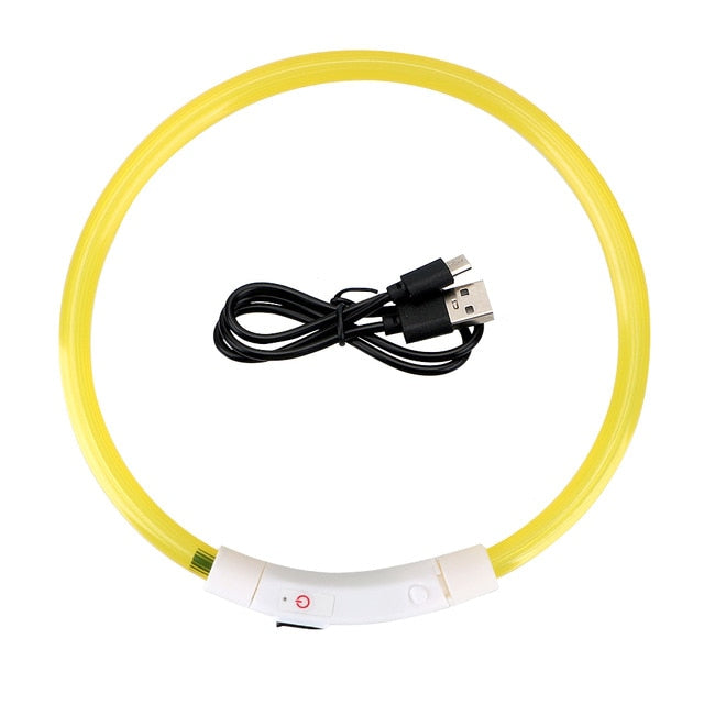 Led Usb Dog Collar Pet Dog Collar Night Dog Collars Glowing Luminous Rechargeable LED Night Safety Flashing Glow