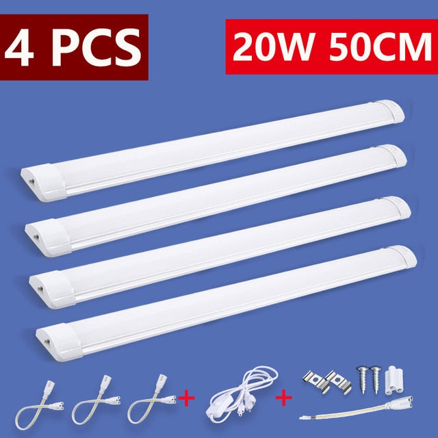 Full Set Led Kitchen Light Under Cabinet Lights 10W 20W 220V T5 LED Tube Bar Wall Lamp For Closet Kitchen Bedroom 1.8M EU Plug