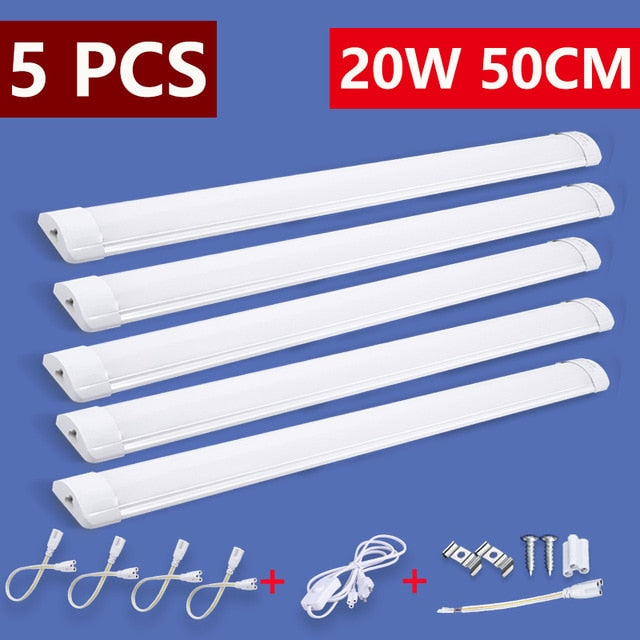 Full Set Led Kitchen Light Under Cabinet Lights 10W 20W 220V T5 LED Tube Bar Wall Lamp For Closet Kitchen Bedroom 1.8M EU Plug