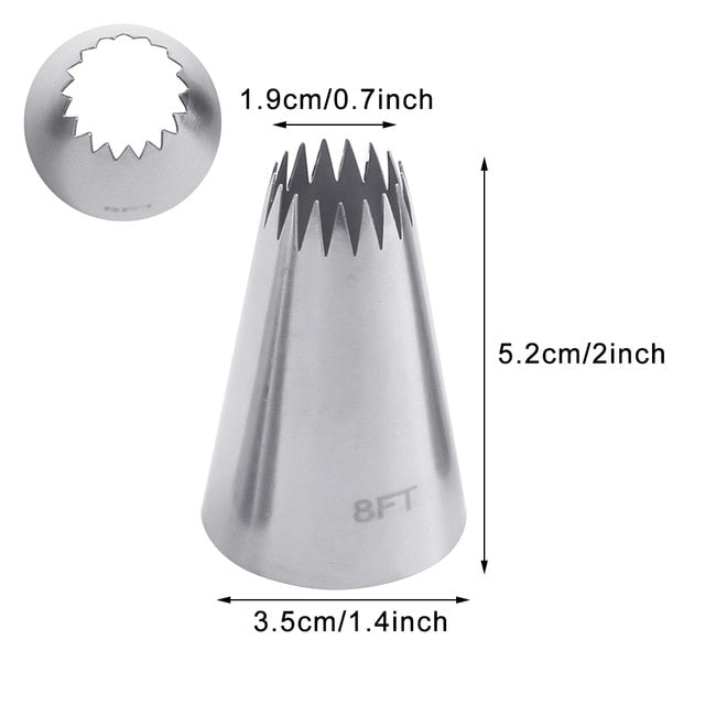 #9FT Large Icing Piping Nozzles Russian Nozzles Pastry Tips Cookies Cake Decorating Tools Tips Cream Fondant Pastry Nozzles