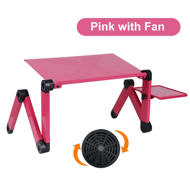 Adjustable Laptop Desk Stand Portable Aluminum Ergonomic Lapdesk For TV Bed Sofa PC Notebook Table Desk Stand With Mouse Pad