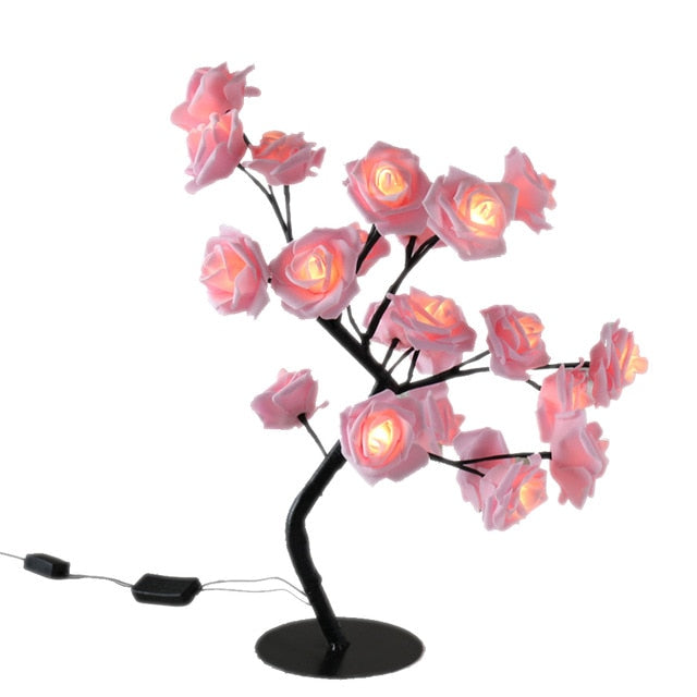 LED Table Lamp Rose Flower Tree USB Night Lights Home Decoration LED Table Lights Parties Xmas Christmas Wedding Bedroom Decor