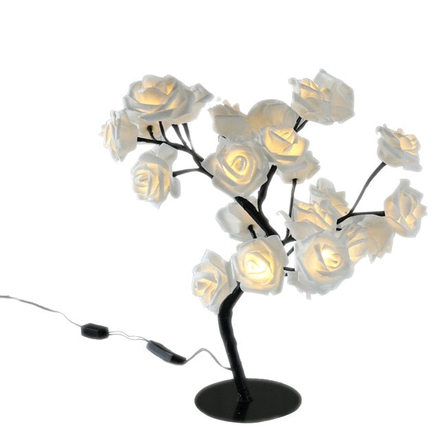 LED Table Lamp Rose Flower Tree USB Night Lights Home Decoration LED Table Lights Parties Xmas Christmas Wedding Bedroom Decor