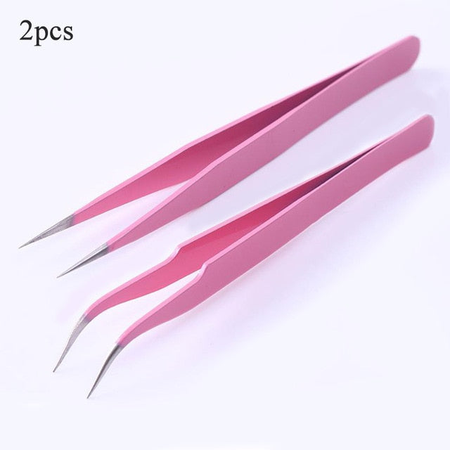 1pc 2 heads Straight Nail Tweezers with Silicone Pressing Head for 3D Sticker Rhinestones Water Sticker Picker Metal Nails Tools