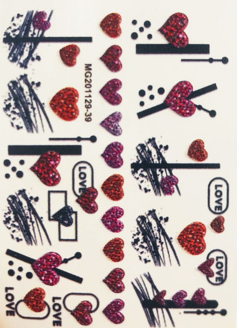 1pc 3D Acrylic Engraved Nail Sticker Embossed White&Pink Color Flower Water Decals Empaistic Nail Water Slide Decals Z0342