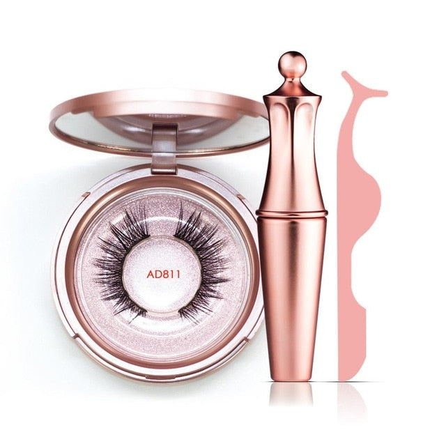 Magnetic Natural False Eyelashes With 5 Magnet & Eyeliner & Tweezers & Cute Gift Box Ships From USA Warehouse For Dropshipping