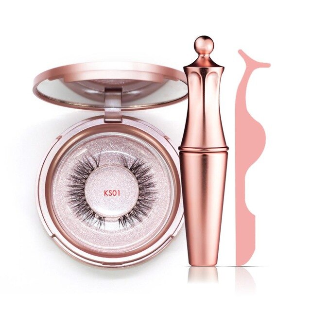 Magnetic Natural False Eyelashes With 5 Magnet & Eyeliner & Tweezers & Cute Gift Box Ships From USA Warehouse For Dropshipping