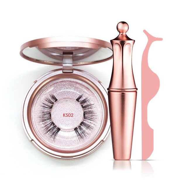 Magnetic Natural False Eyelashes With 5 Magnet & Eyeliner & Tweezers & Cute Gift Box Ships From USA Warehouse For Dropshipping