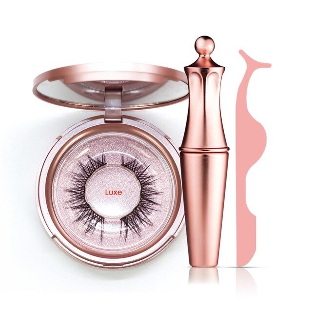 Magnetic Natural False Eyelashes With 5 Magnet & Eyeliner & Tweezers & Cute Gift Box Ships From USA Warehouse For Dropshipping