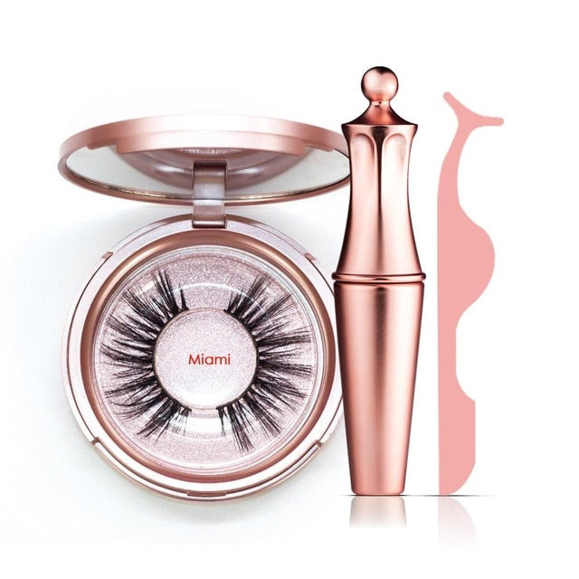 Magnetic Natural False Eyelashes With 5 Magnet & Eyeliner & Tweezers & Cute Gift Box Ships From USA Warehouse For Dropshipping