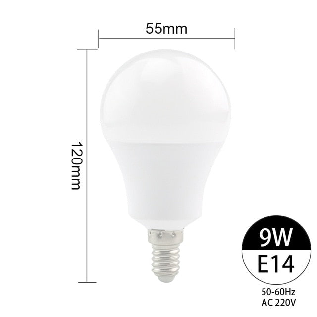 2pcs/lot LED E14 LED Bulb E27 LED Lamp AC 220V 230V 240V 3W 6W 9W 12W 15W 18W 20W Lampada LED Spotlight Table Lamp Lamps Light
