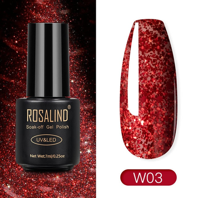 ROSALIND Nail Polish Red Nude Series Polish All For Manicure Nails Art Semi Permanent Gel UV LED Soff Off Hybrid Varnishes