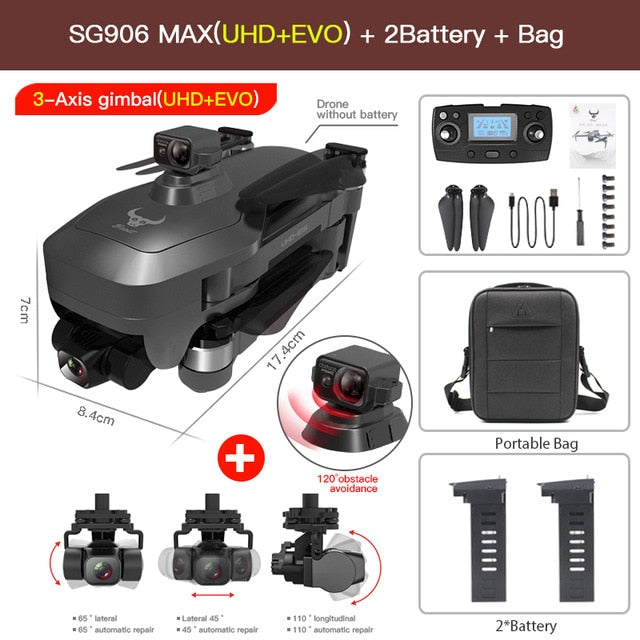 SG906 MAX Pro 2 Pro2 GPS Drone with Wifi 4K Camera Three-Axis Gimbal Brushless Professional Quadcopter Obstacle Avoidance Dron