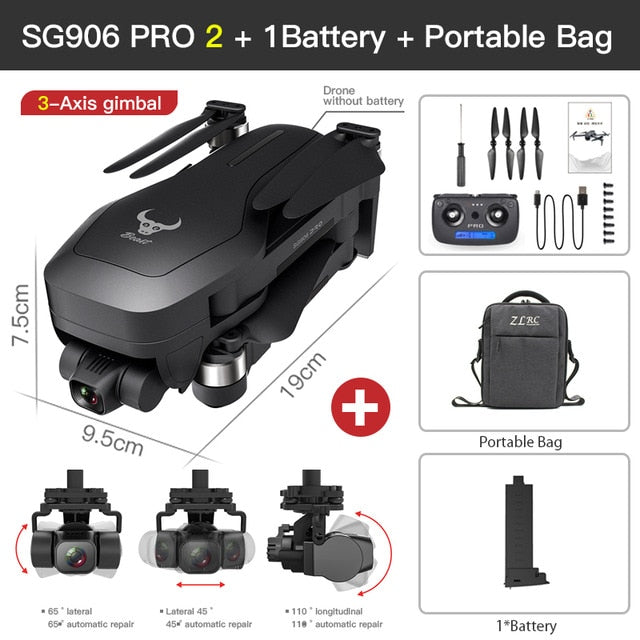 SG906 MAX Pro 2 Pro2 GPS Drone with Wifi 4K Camera Three-Axis Gimbal Brushless Professional Quadcopter Obstacle Avoidance Dron