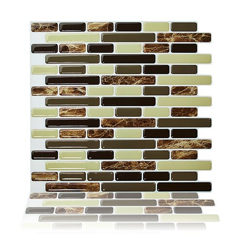 (Ship from USA) Peel and Stick Wall Tiles 10.5'' x 10'' Kitchen Backsplash Tile Resin 3D Wall Sticker, 10 Tiles/ Pack