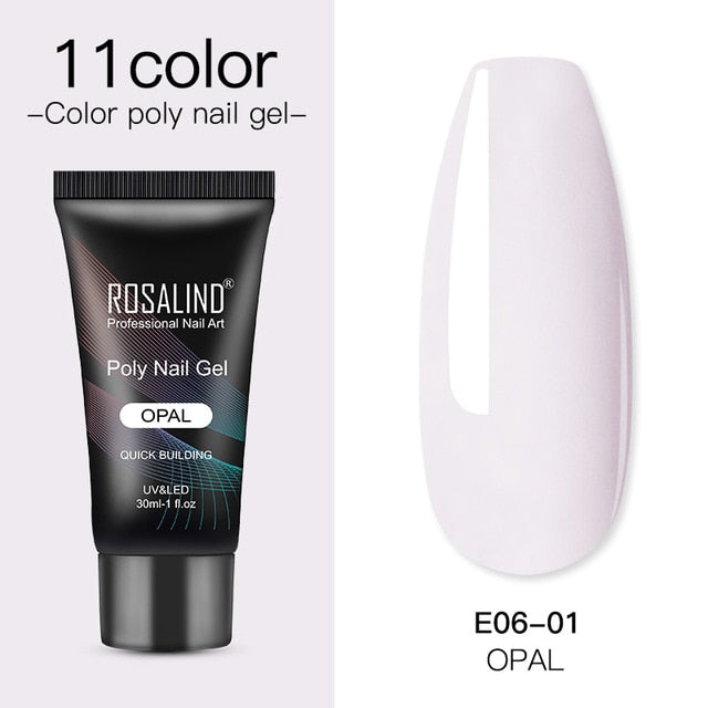 ROSALIND Poly Nail Gel For Nails Extension Finger nail art Manicure Acryl gel Varnish hybrid 30ML Poly UV Gel Polish Extension