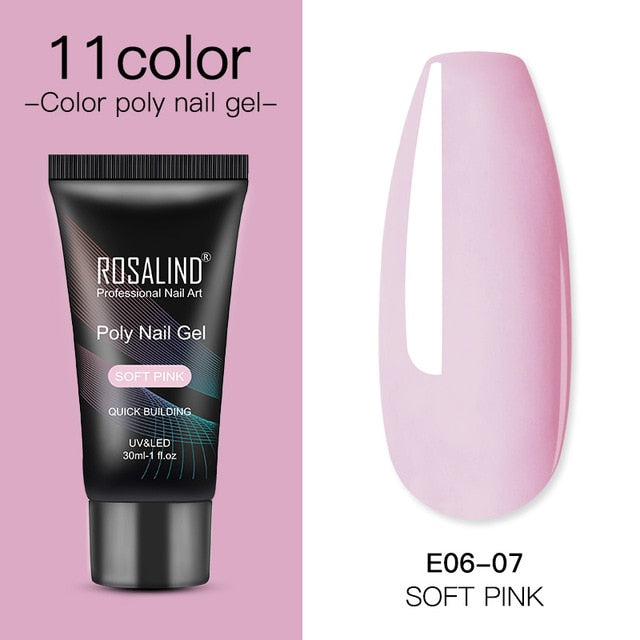 ROSALIND Poly Nail Gel For Nails Extension Finger nail art Manicure Acryl gel Varnish hybrid 30ML Poly UV Gel Polish Extension
