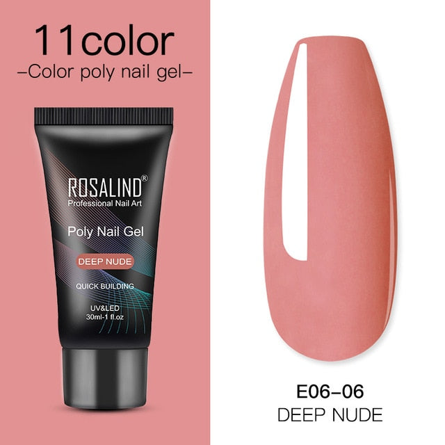 ROSALIND Poly Nail Gel For Nails Extension Finger nail art Manicure Acryl gel Varnish hybrid 30ML Poly UV Gel Polish Extension