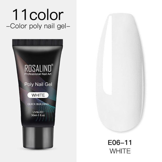 ROSALIND Poly Nail Gel For Nails Extension Finger nail art Manicure Acryl gel Varnish hybrid 30ML Poly UV Gel Polish Extension