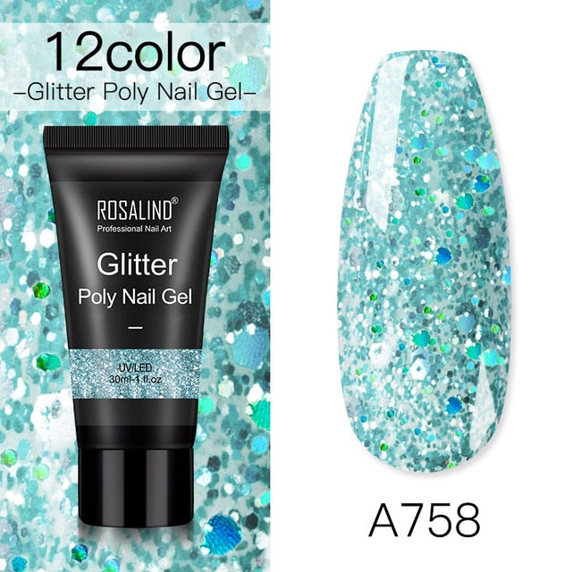 ROSALIND Poly Nail Gel For Nails Extension Finger nail art Manicure Acryl gel Varnish hybrid 30ML Poly UV Gel Polish Extension
