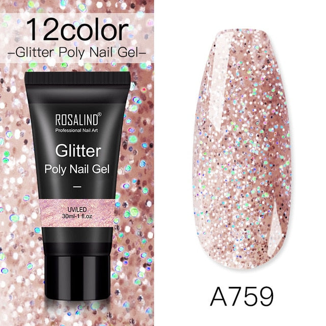 ROSALIND Poly Nail Gel For Nails Extension Finger nail art Manicure Acryl gel Varnish hybrid 30ML Poly UV Gel Polish Extension