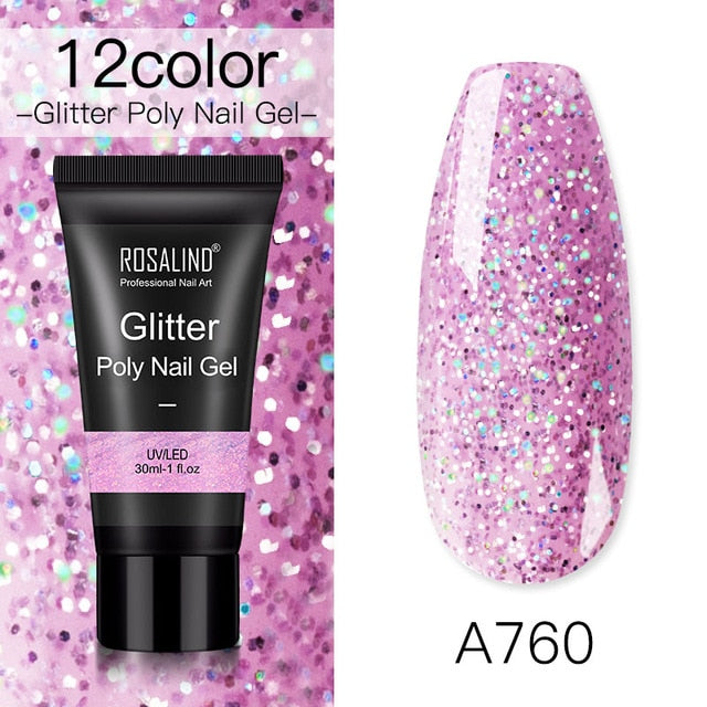 ROSALIND Poly Nail Gel For Nails Extension Finger nail art Manicure Acryl gel Varnish hybrid 30ML Poly UV Gel Polish Extension