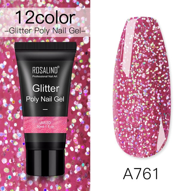 ROSALIND Poly Nail Gel For Nails Extension Finger nail art Manicure Acryl gel Varnish hybrid 30ML Poly UV Gel Polish Extension
