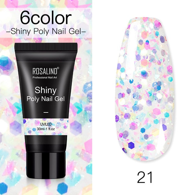 ROSALIND Poly Nail Gel For Nails Extension Finger nail art Manicure Acryl gel Varnish hybrid 30ML Poly UV Gel Polish Extension