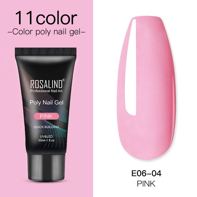 ROSALIND Poly Nail Gel For Nails Extension Finger nail art Manicure Acryl gel Varnish hybrid 30ML Poly UV Gel Polish Extension