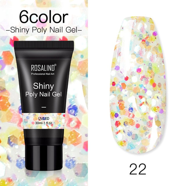 ROSALIND Poly Nail Gel For Nails Extension Finger nail art Manicure Acryl gel Varnish hybrid 30ML Poly UV Gel Polish Extension