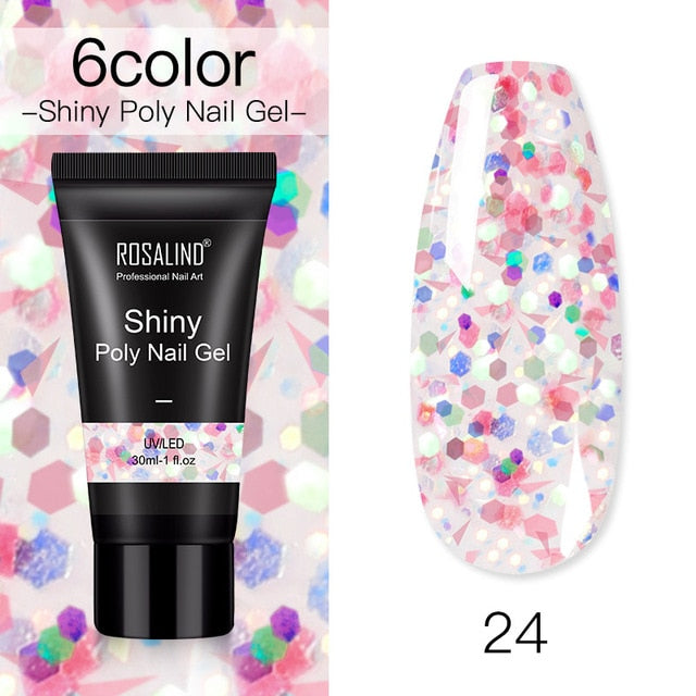 ROSALIND Poly Nail Gel For Nails Extension Finger nail art Manicure Acryl gel Varnish hybrid 30ML Poly UV Gel Polish Extension