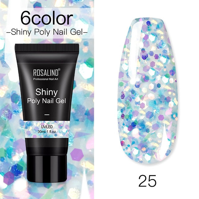 ROSALIND Poly Nail Gel For Nails Extension Finger nail art Manicure Acryl gel Varnish hybrid 30ML Poly UV Gel Polish Extension