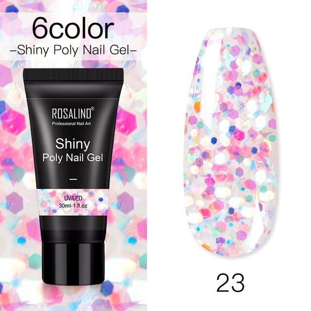 ROSALIND Poly Nail Gel For Nails Extension Finger nail art Manicure Acryl gel Varnish hybrid 30ML Poly UV Gel Polish Extension