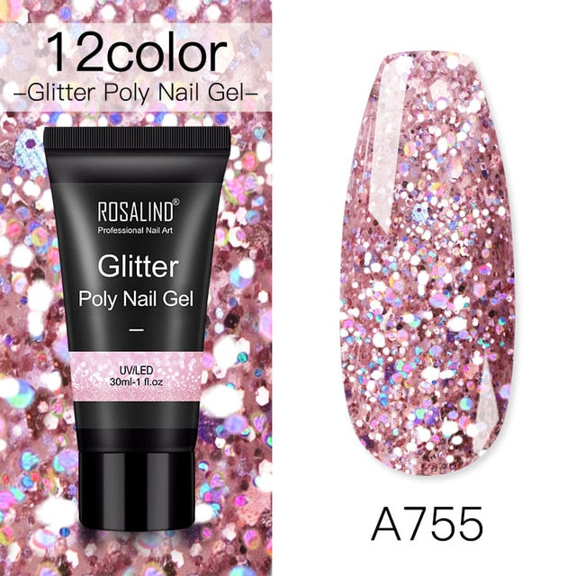 ROSALIND Poly Nail Gel For Nails Extension Finger nail art Manicure Acryl gel Varnish hybrid 30ML Poly UV Gel Polish Extension