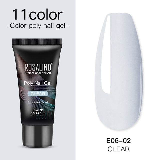 ROSALIND Poly Nail Gel For Nails Extension Finger nail art Manicure Acryl gel Varnish hybrid 30ML Poly UV Gel Polish Extension