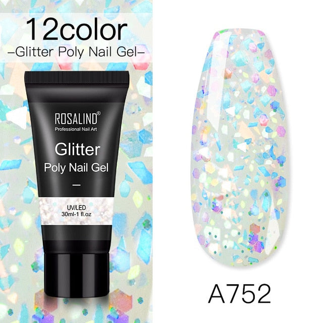 ROSALIND Poly Nail Gel For Nails Extension Finger nail art Manicure Acryl gel Varnish hybrid 30ML Poly UV Gel Polish Extension