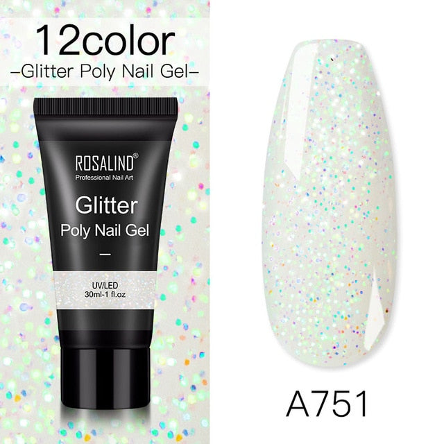 ROSALIND Poly Nail Gel For Nails Extension Finger nail art Manicure Acryl gel Varnish hybrid 30ML Poly UV Gel Polish Extension