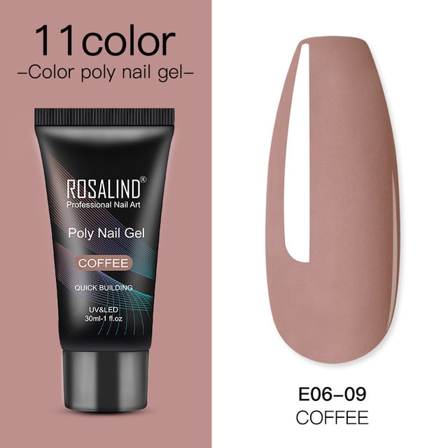 ROSALIND Poly Nail Gel For Nails Extension Finger nail art Manicure Acryl gel Varnish hybrid 30ML Poly UV Gel Polish Extension