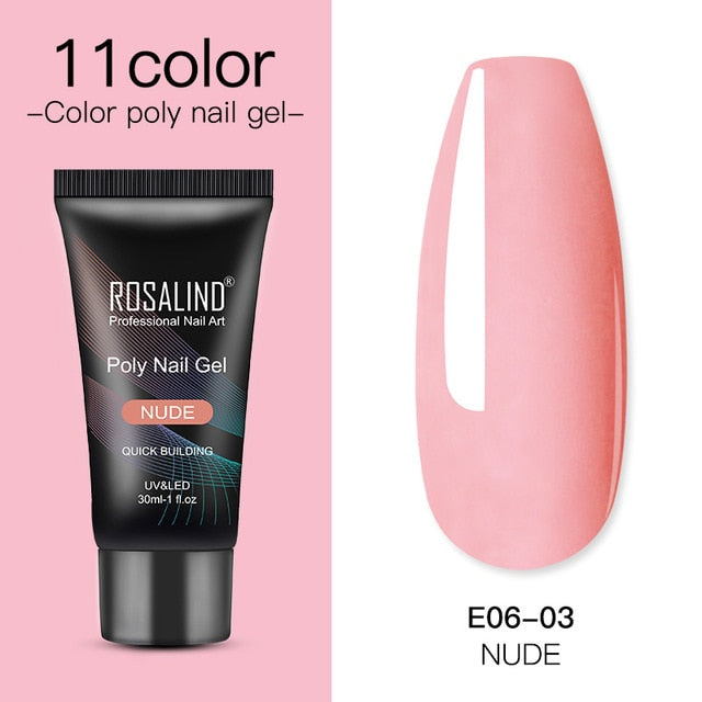 ROSALIND Poly Nail Gel For Nails Extension Finger nail art Manicure Acryl gel Varnish hybrid 30ML Poly UV Gel Polish Extension