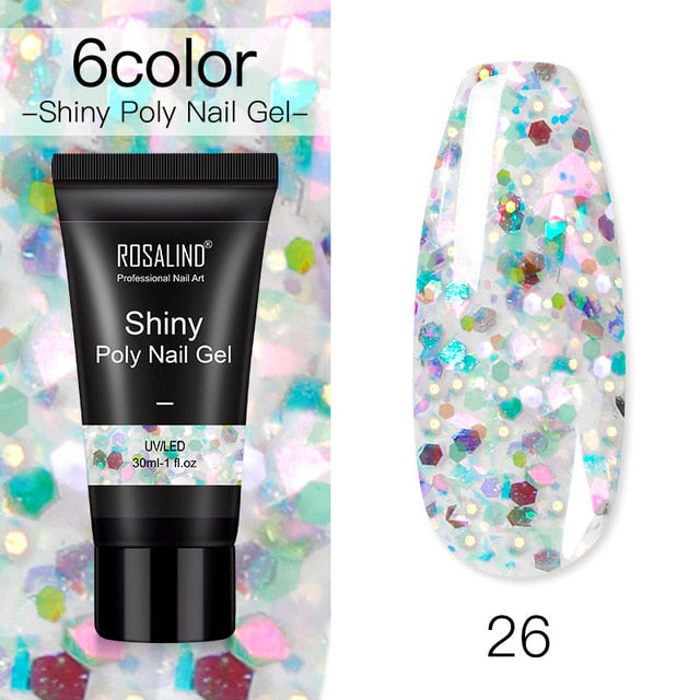 ROSALIND Poly Nail Gel For Nails Extension Finger nail art Manicure Acryl gel Varnish hybrid 30ML Poly UV Gel Polish Extension