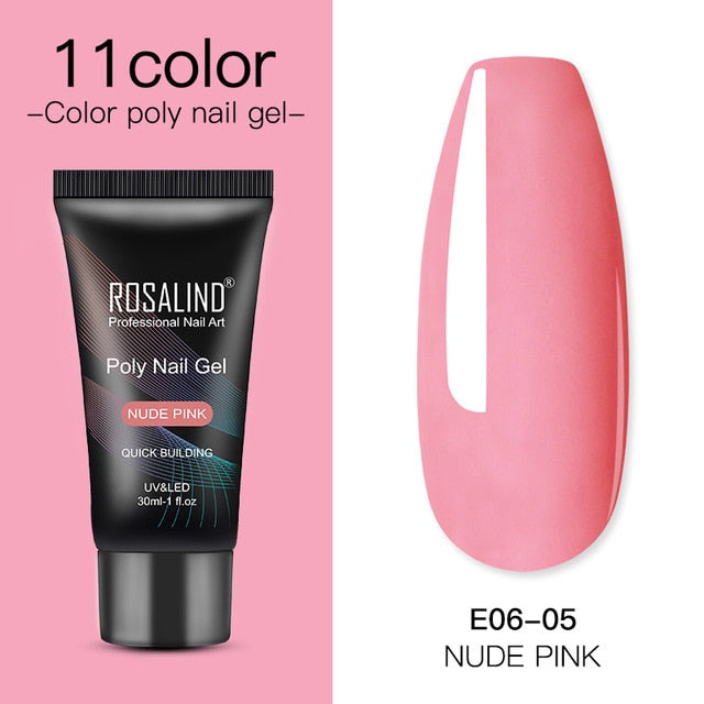 ROSALIND Poly Nail Gel For Nails Extension Finger nail art Manicure Acryl gel Varnish hybrid 30ML Poly UV Gel Polish Extension