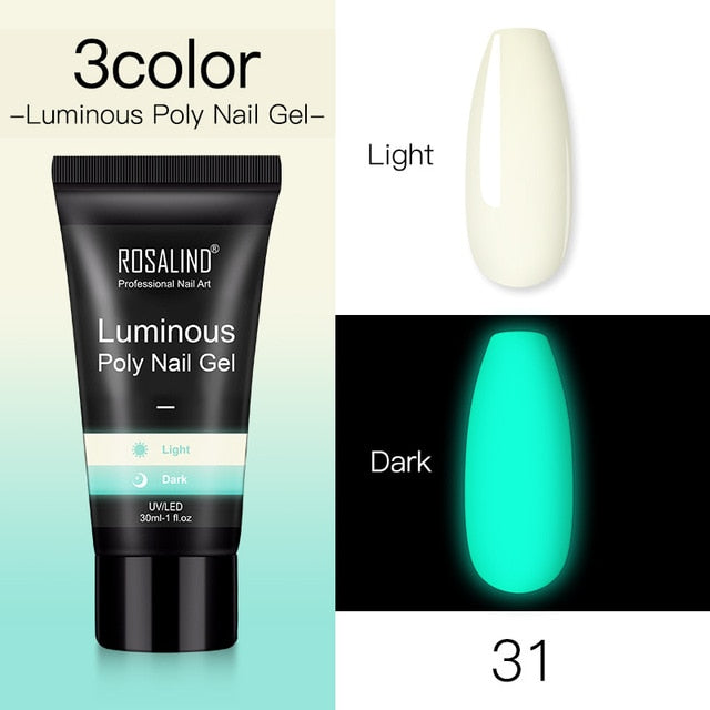 ROSALIND Poly Nail Gel For Nails Extension Finger nail art Manicure Acryl gel Varnish hybrid 30ML Poly UV Gel Polish Extension