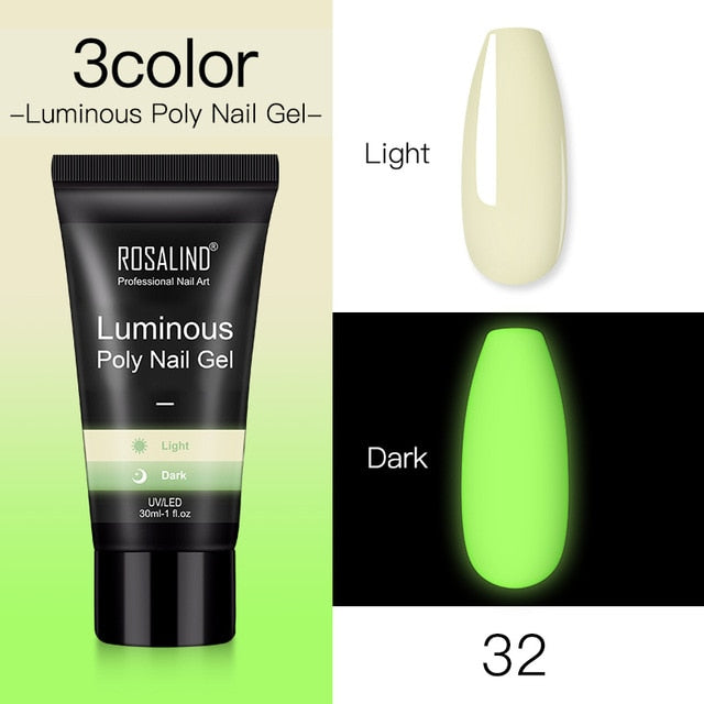 ROSALIND Poly Nail Gel For Nails Extension Finger nail art Manicure Acryl gel Varnish hybrid 30ML Poly UV Gel Polish Extension
