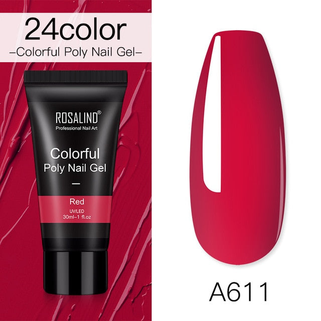 ROSALIND Poly Nail Gel For Nails Extension Finger nail art Manicure Acryl gel Varnish hybrid 30ML Poly UV Gel Polish Extension