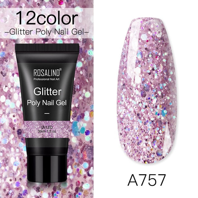 ROSALIND Poly Nail Gel For Nails Extension Finger nail art Manicure Acryl gel Varnish hybrid 30ML Poly UV Gel Polish Extension