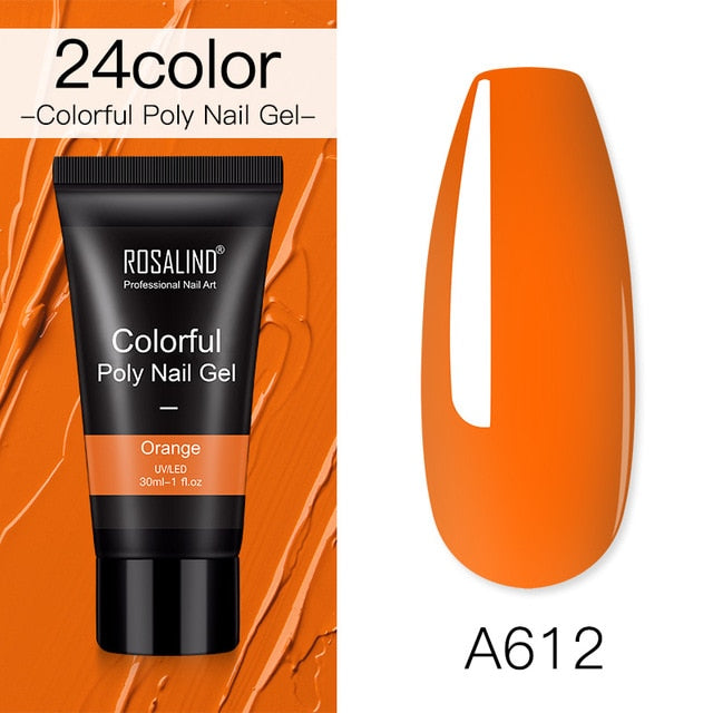 ROSALIND Poly Nail Gel For Nails Extension Finger nail art Manicure Acryl gel Varnish hybrid 30ML Poly UV Gel Polish Extension