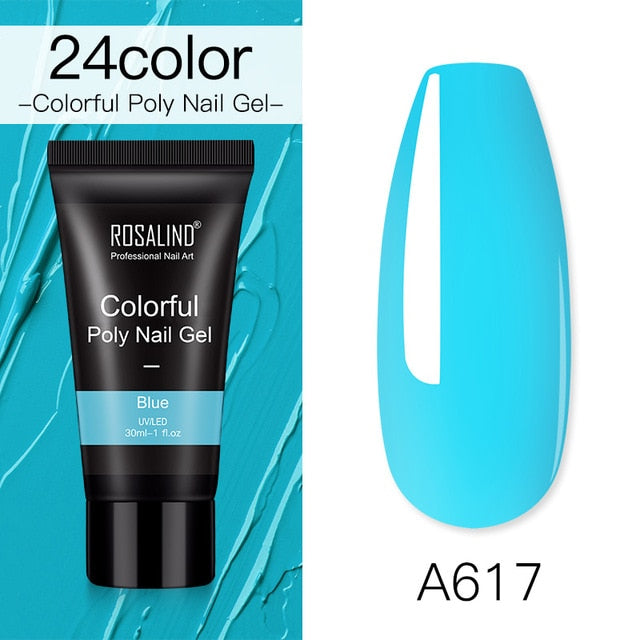 ROSALIND Poly Nail Gel For Nails Extension Finger nail art Manicure Acryl gel Varnish hybrid 30ML Poly UV Gel Polish Extension